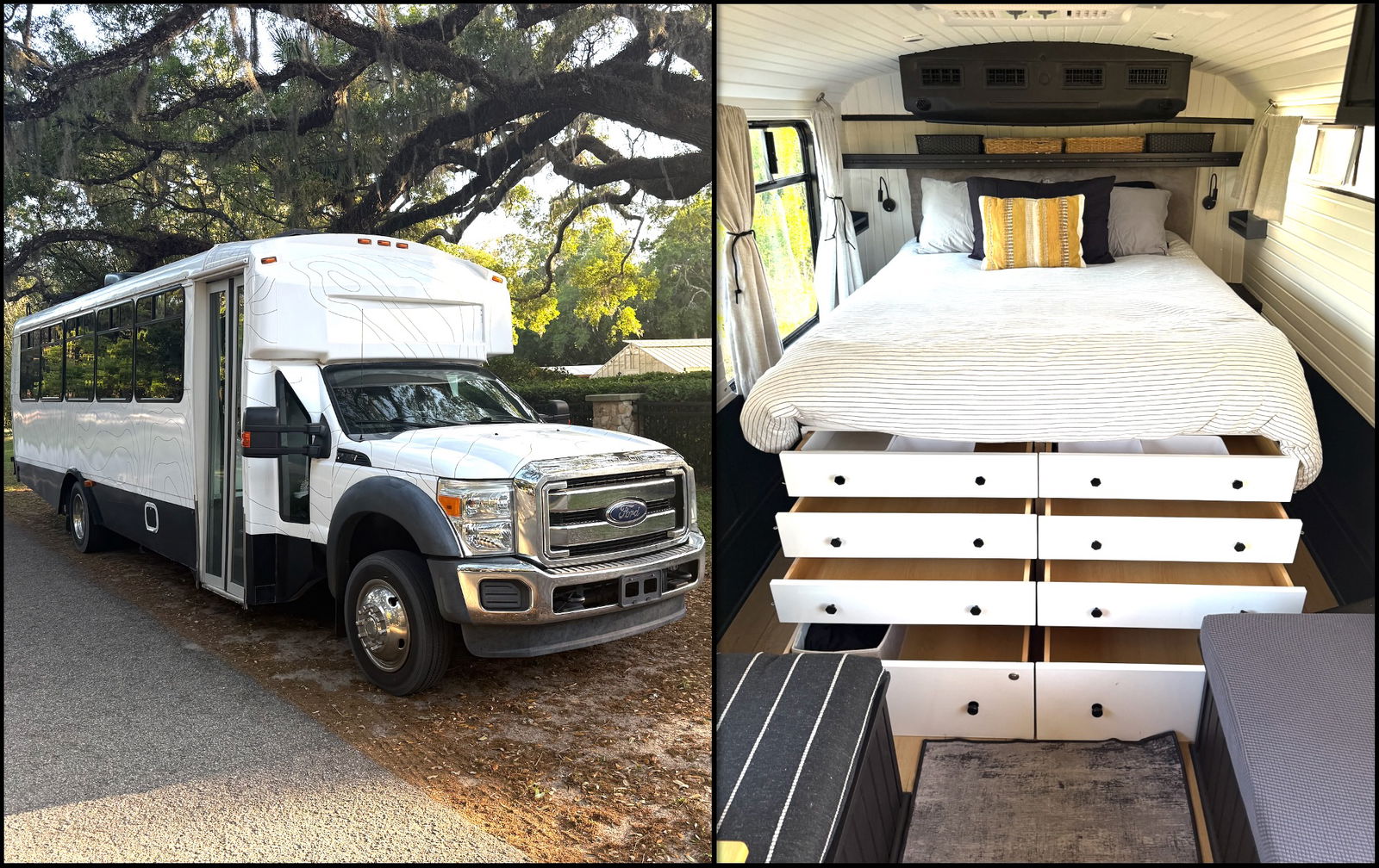 FOR SALE: Gus the Adventure Bus – Custom Off-Grid Class C RV Studio Apartment on Wheels - 1 bed, 1 bath, 240 sqft in St. Augustine, Florida